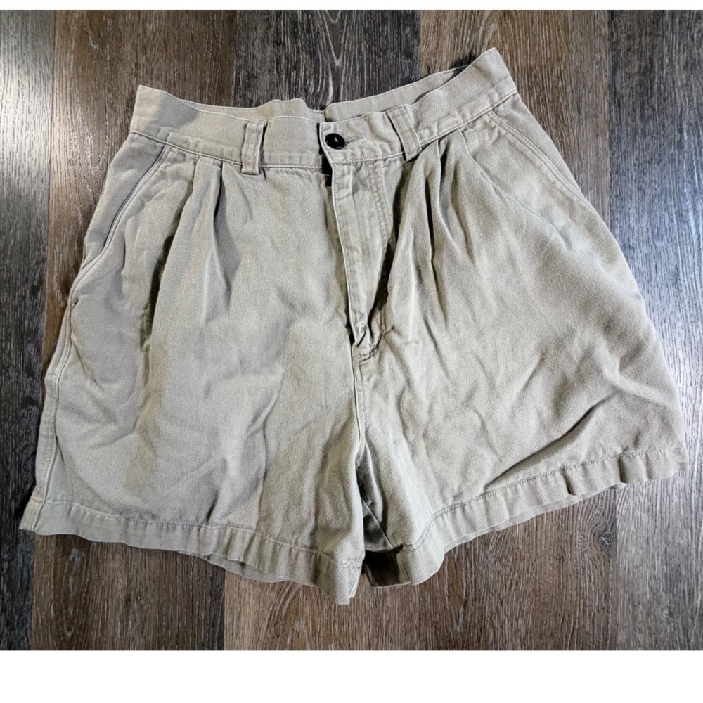 Patagonia Stand Up Shorts Womens 12 Tan Organic Cotton Pleated High Rise Khaki